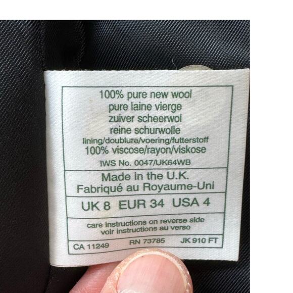 Laura Ashley 100% Wool, Black, Blazer/Jacket, size 4 US - Picture 6 of 11